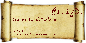 Csepella Ádám névjegykártya